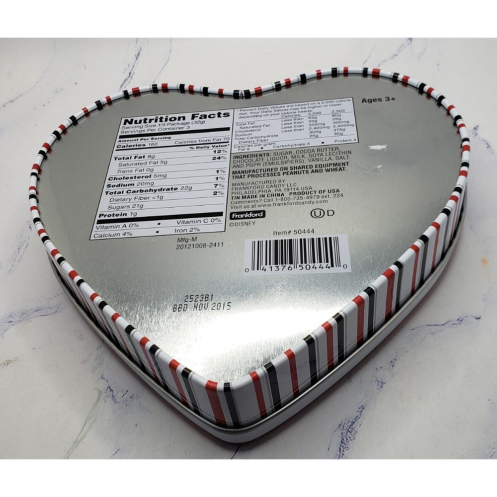 Disney Mickey & Minnie Mouse Valentine's Heart Shaped Collectible Tin Container - Picture 7 of 11